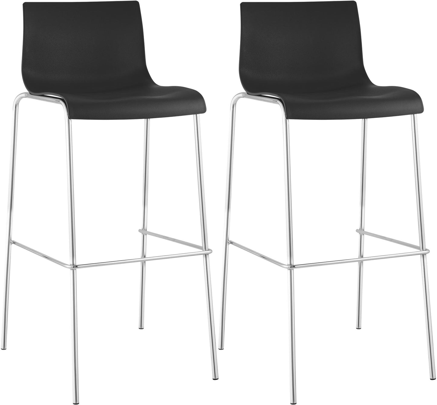 2er Set Barhocker Hover Kunststoff 4-Fuß Gestell | homemem39