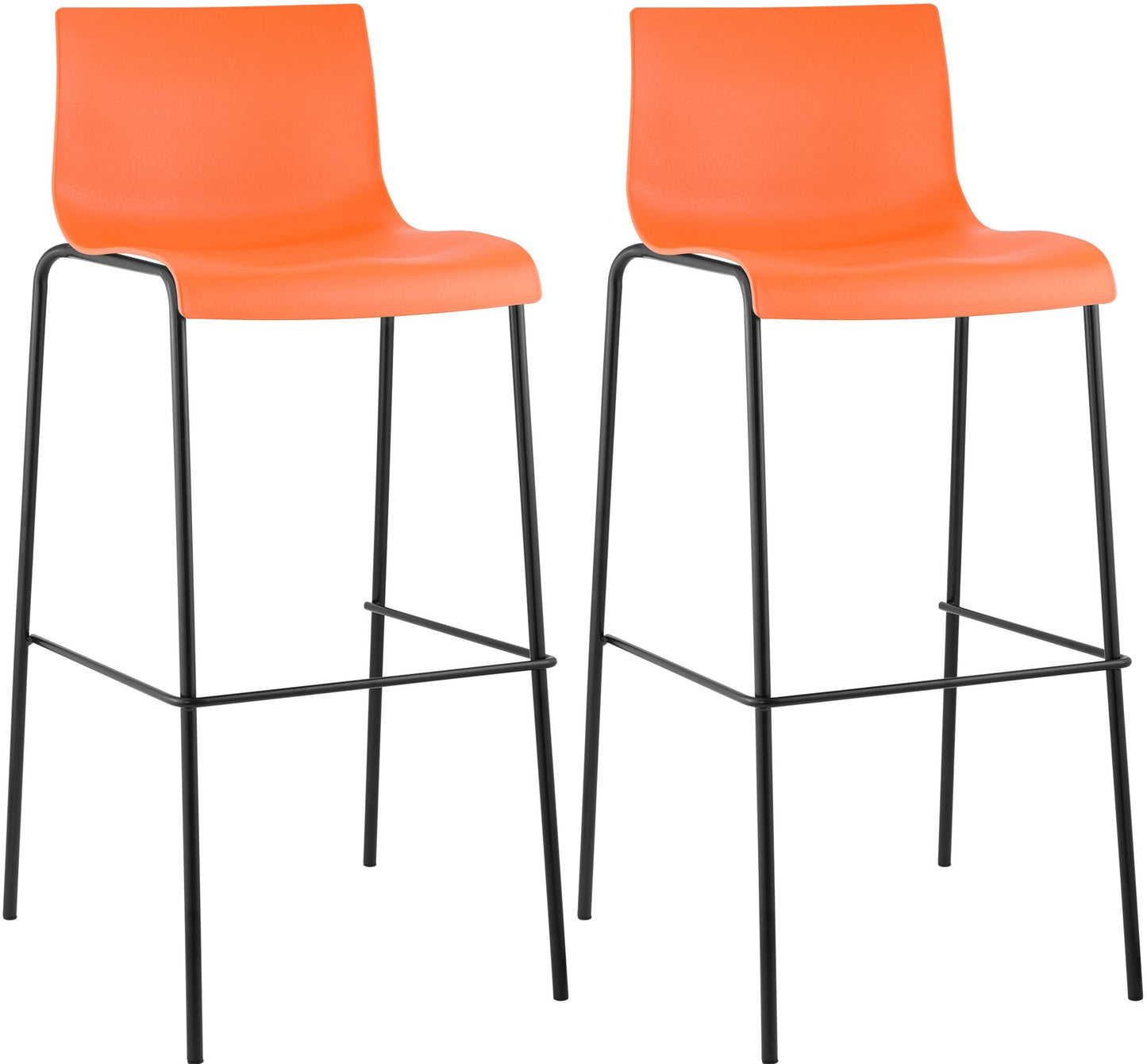 2er Set Barhocker Hover Kunststoff 4-Fuß Gestell | homemem39