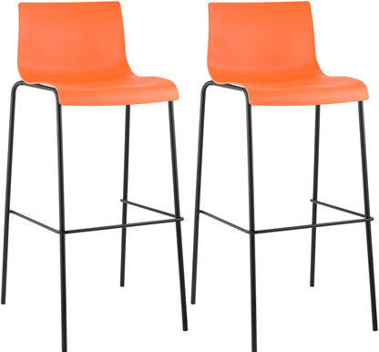 2er Set Barhocker Hover Kunststoff 4-Fuß Gestell | homemem39