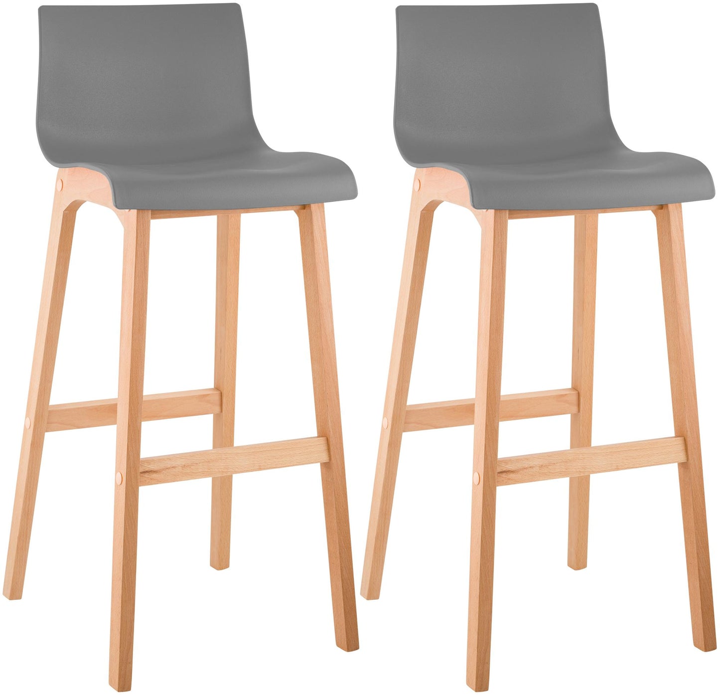 2er Set Barhocker Hover Kunststoff Vierfußgestell Natura | homemem39