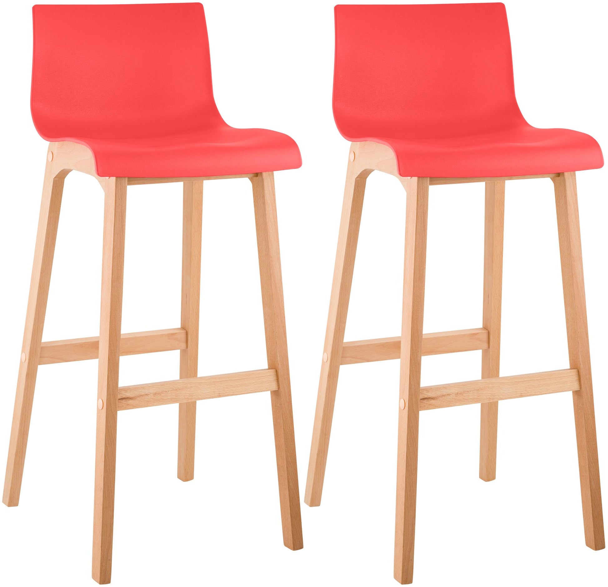 2er Set Barhocker Hover Kunststoff Vierfußgestell Natura | homemem39