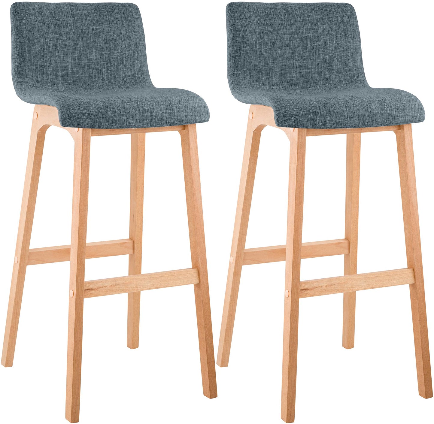 2er Set Barhocker Hover Stoff Vierfußgestell Natura | homemem39