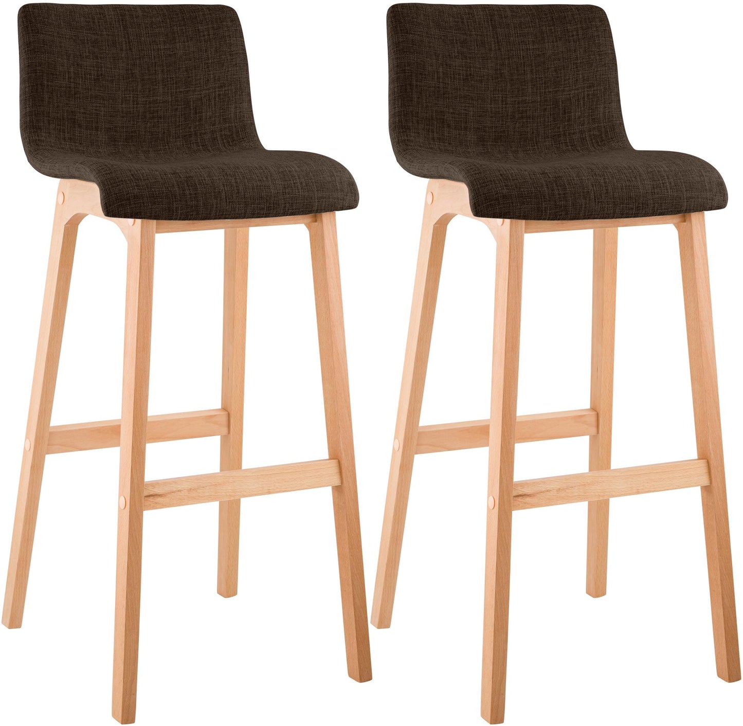 2er Set Barhocker Hover Stoff Vierfußgestell Natura | homemem39