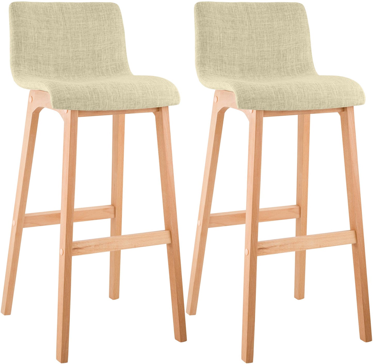 2er Set Barhocker Hover Stoff Vierfußgestell Natura | homemem39