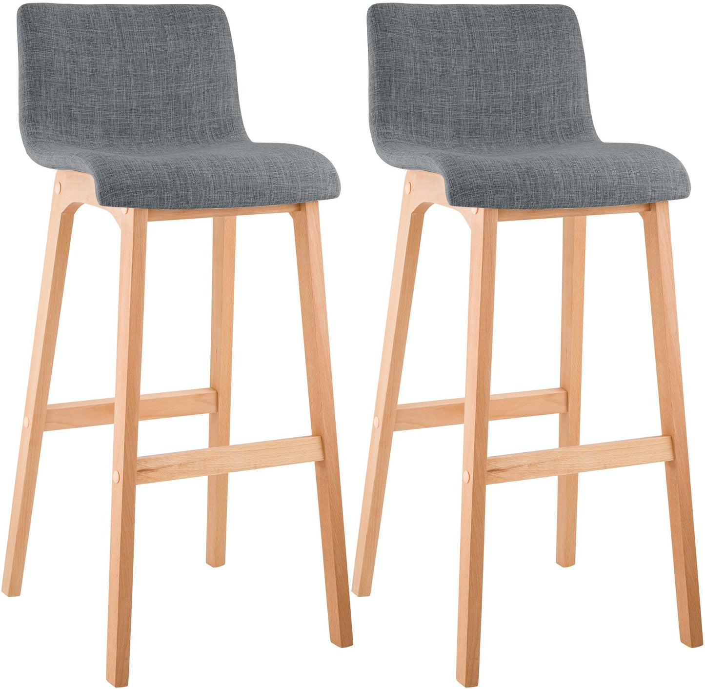 2er Set Barhocker Hover Stoff Vierfußgestell Natura | homemem39