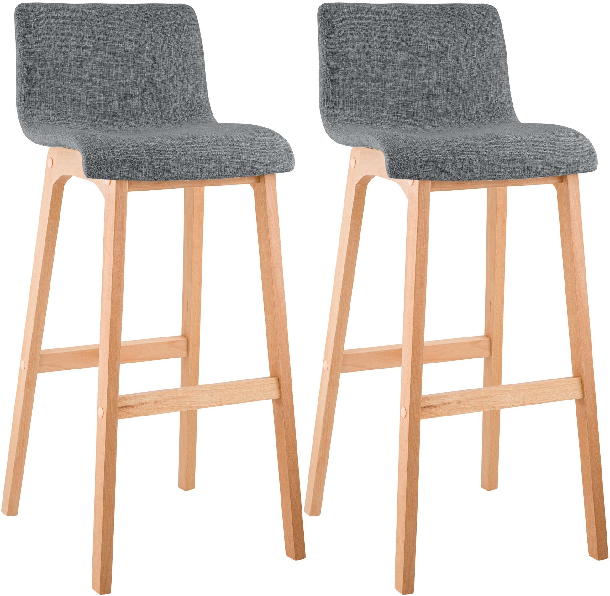 2er Set Barhocker Hover Stoff Vierfußgestell Natura | homemem39