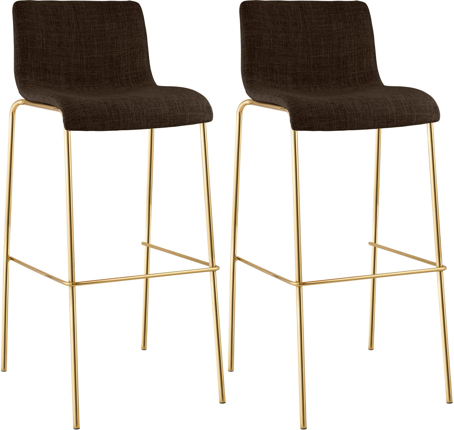2er Set Barhocker Hover Stoff Vierfußgestell Gold