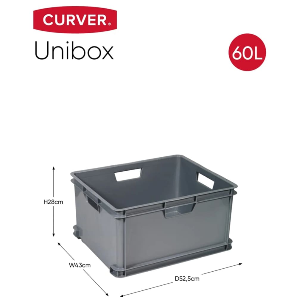 Scatola Portaoggetti Unibox XL 60L Grigia