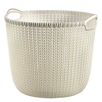 Cesta Portaoggetti Knit Rotonda L 30L Bianco Crema