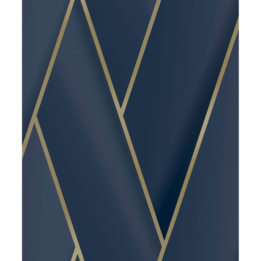 Carta da Parati Geometric Blu e Oro