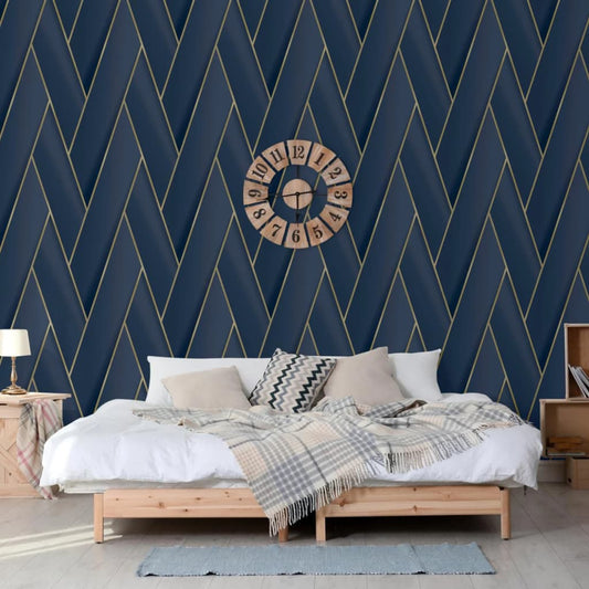 Carta da Parati Geometric Blu e Oro