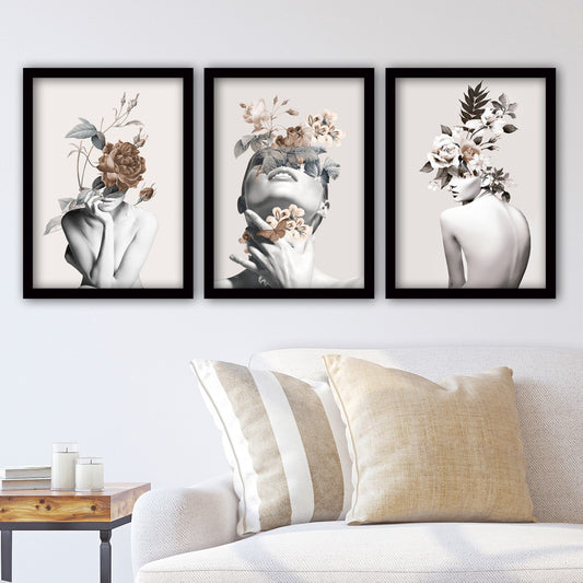Dipinto Decorativo Incorniciato (3 Pezzi)