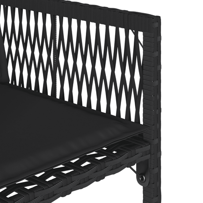 Set da Pranzo da Giardino 11 pz con Cuscini in Polyrattan Nero | homemem39