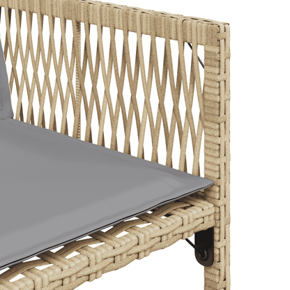 Set Pranzo da Giardino 13 pz con Cuscini Beige Misto Polyrattan