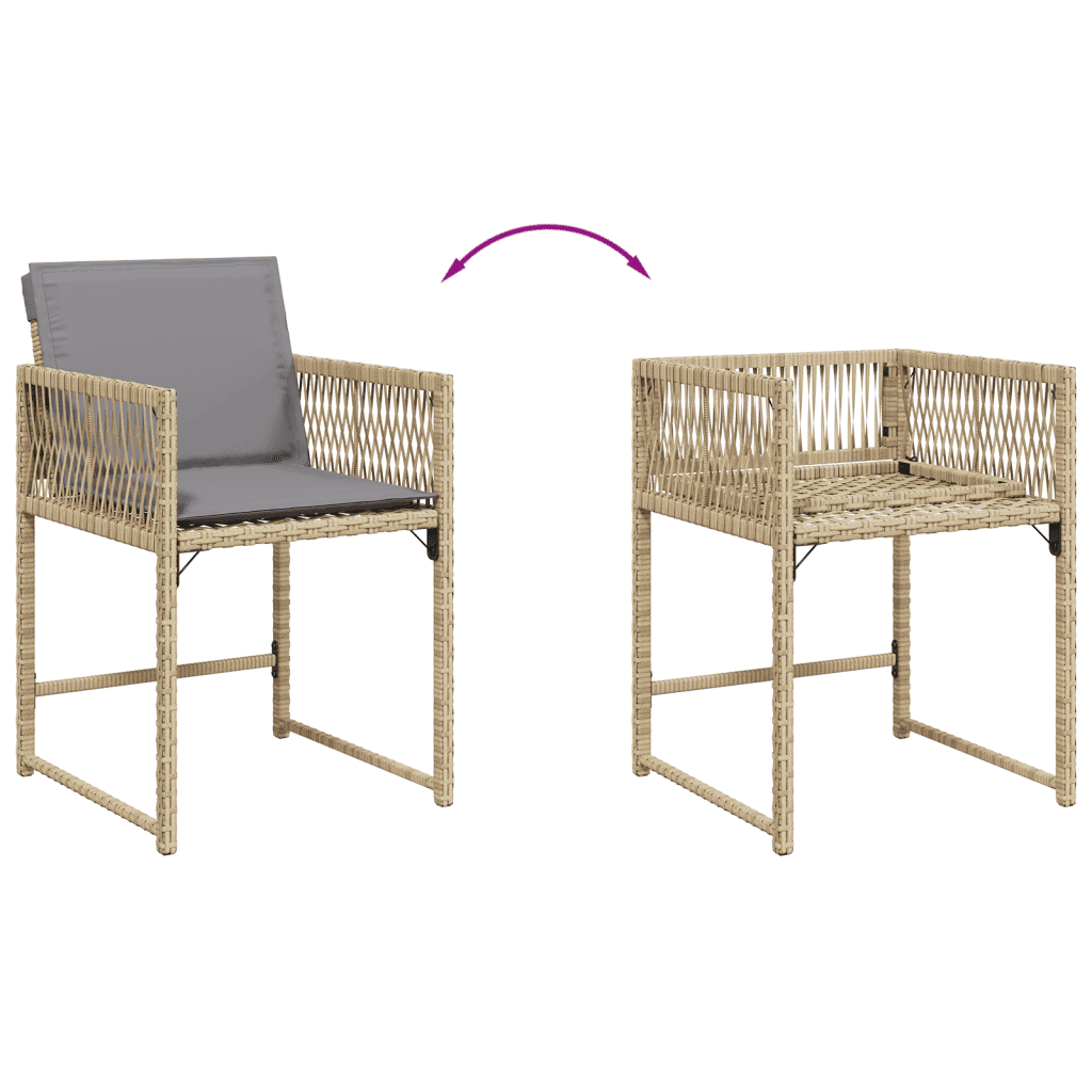 Set Pranzo da Giardino 13 pz con Cuscini Beige Misto Polyrattan | homemem39