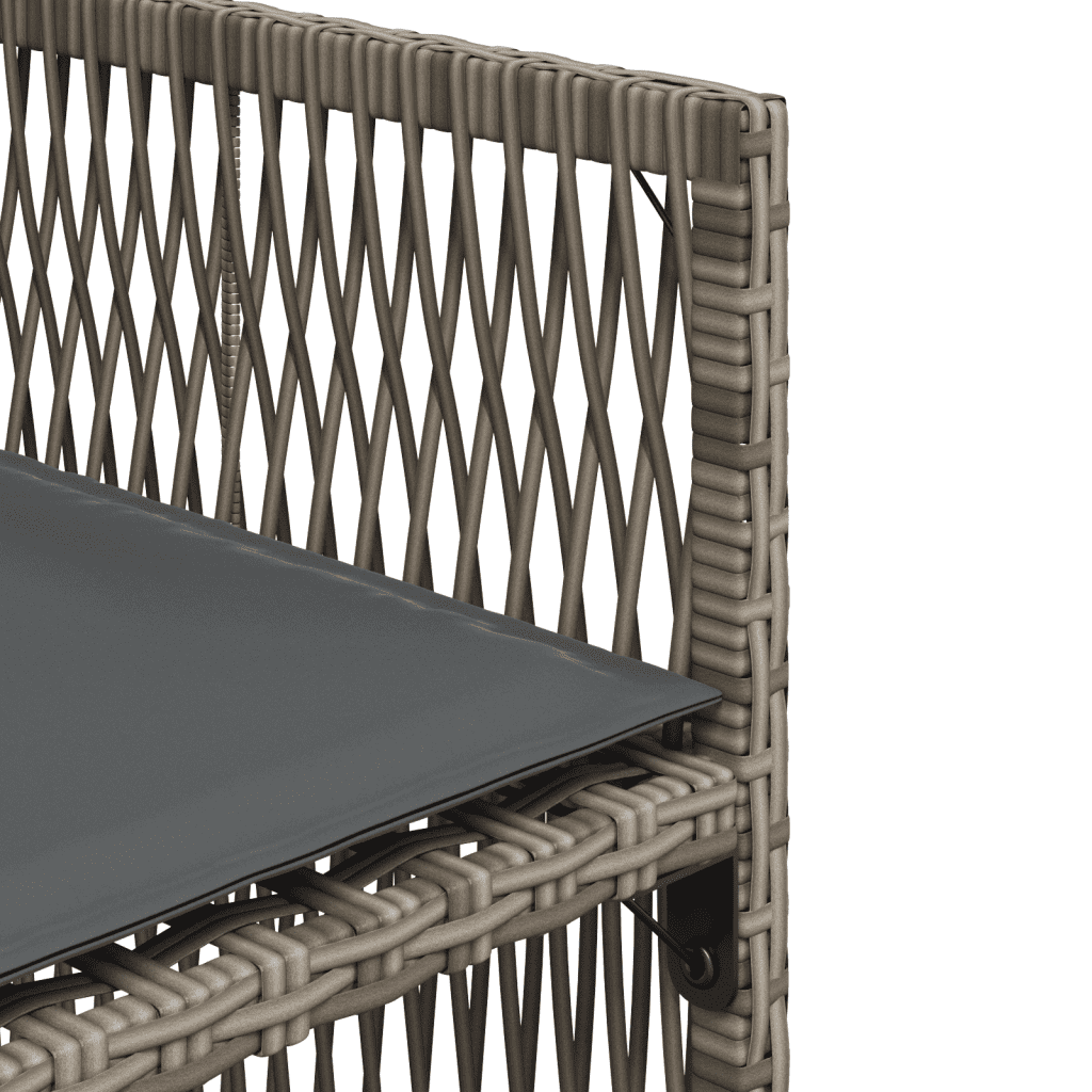 Set da Pranzo da Giardino 13pz con Cuscini Grigio in Polyrattan