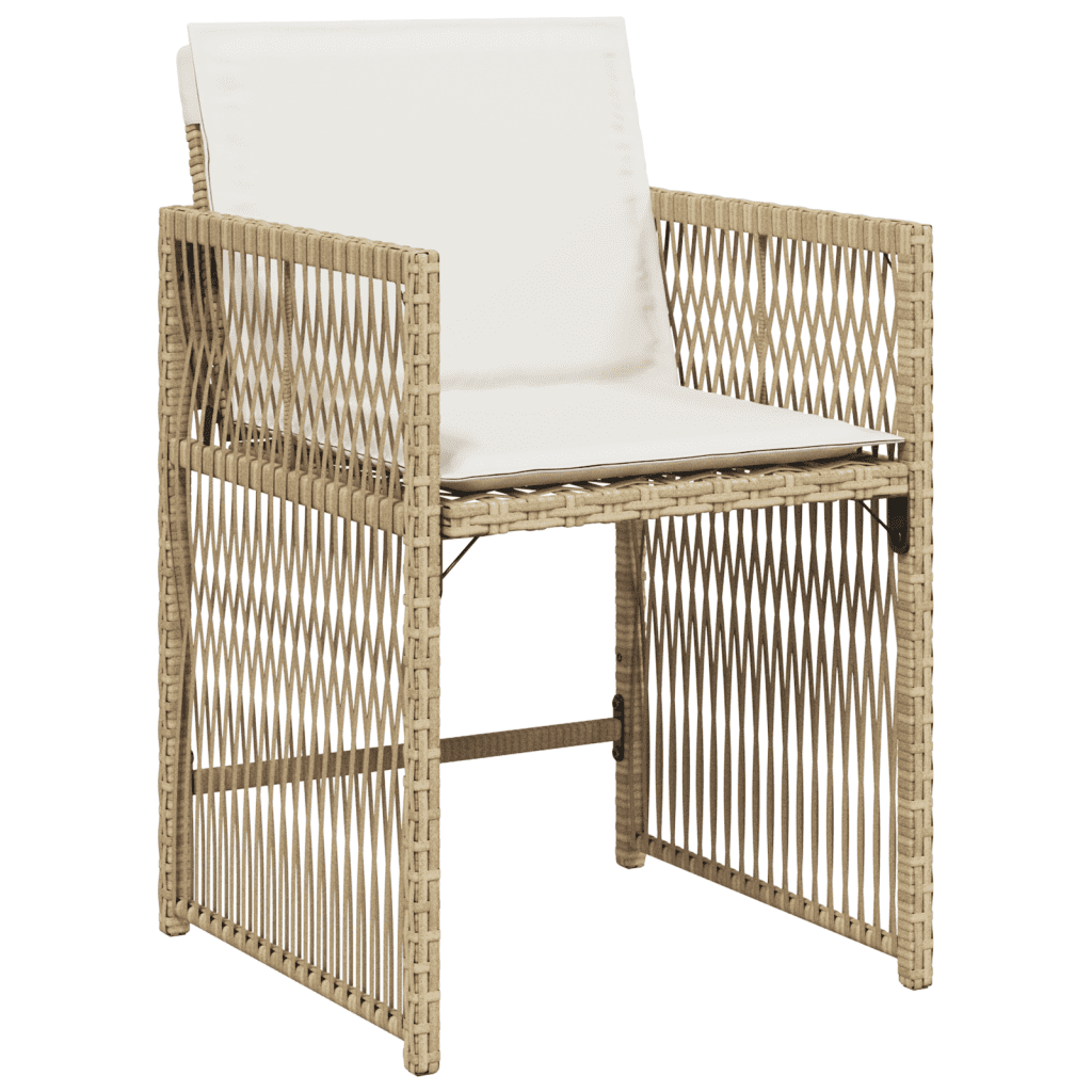 Set da Pranzo da Giardino 17 pz con Cuscini Polyrattan