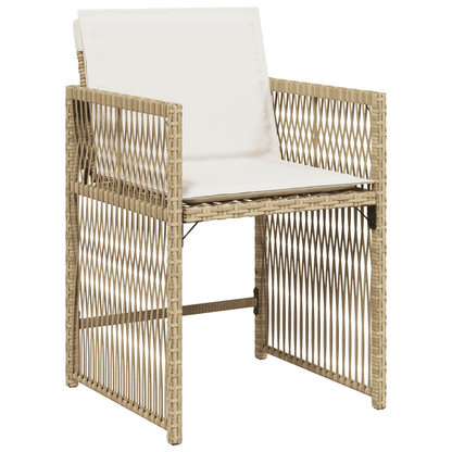 Set da Pranzo da Giardino 17 pz con Cuscini Polyrattan