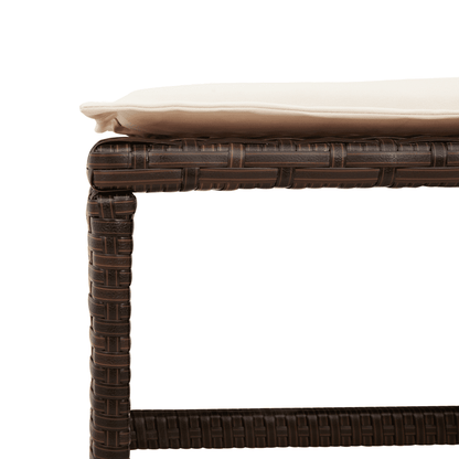 Set da Pranzo da Giardino 11 pz con Cuscini Polyrattan Marrone