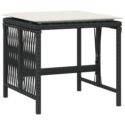 Set da Pranzo da Giardino 11 pz con Cuscini in Polyrattan Nero