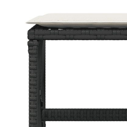 Set da Pranzo da Giardino 11 pz con Cuscini in Polyrattan Nero