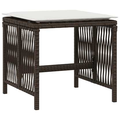 Set da Pranzo da Giardino 17 pz con Cuscini Marrone Polyrattan