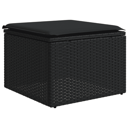 Set Divani da Giardino con Cuscini 7pz Nero Polyrattan | homemem39