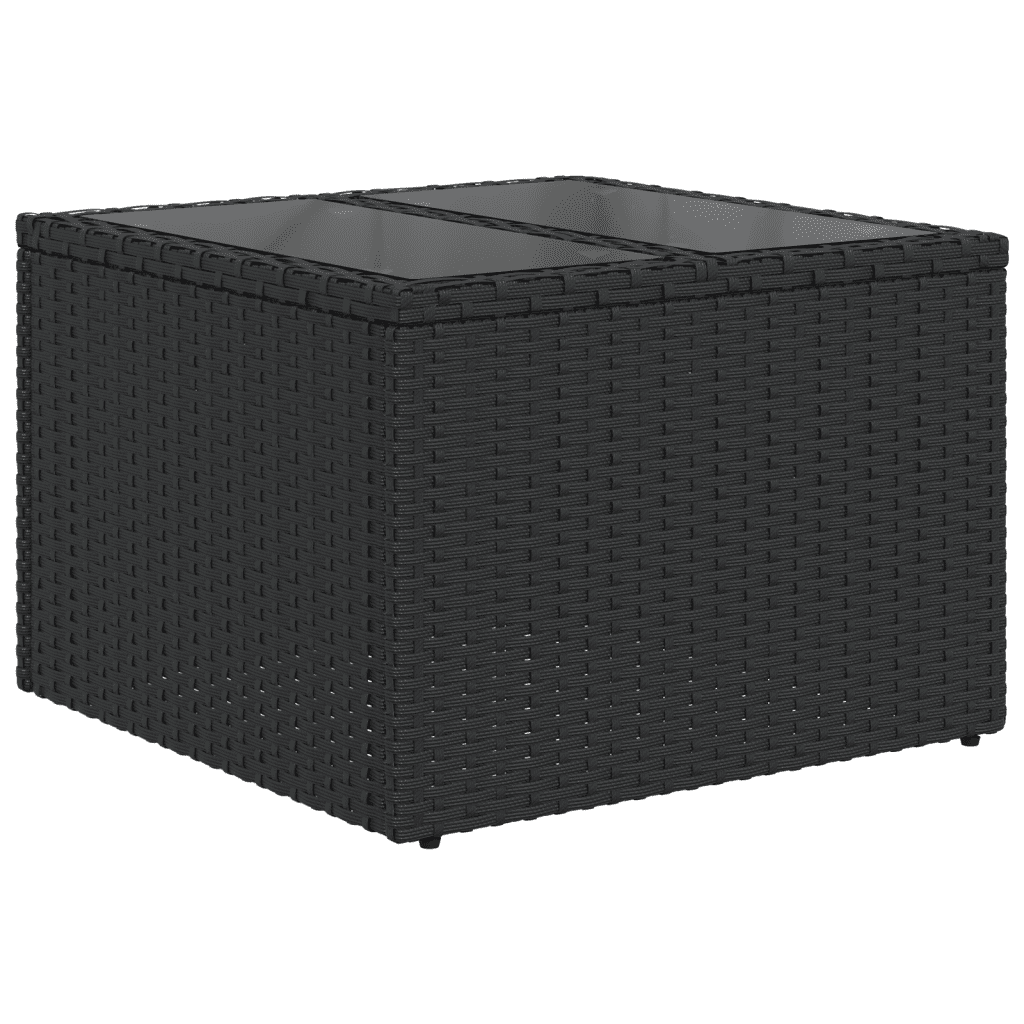 Set Divani da Giardino 13pz con Cuscini Nero in Polyrattan