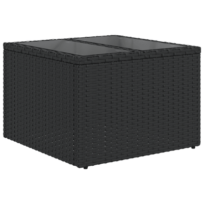 Set Divani da Giardino 13pz con Cuscini Nero in Polyrattan
