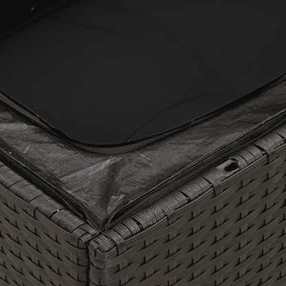 Set Divani da Giardino 10pz con Cuscini in Polyrattan Nero