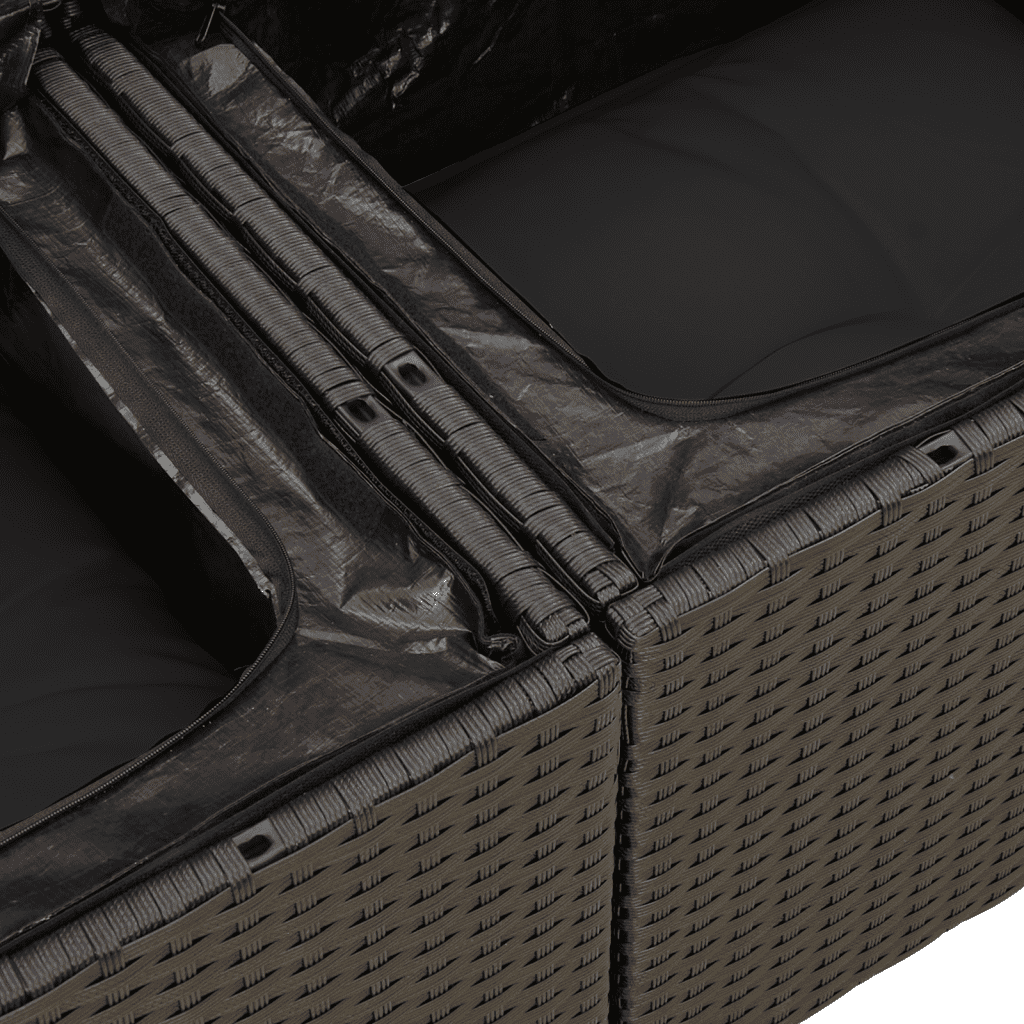 Patio Sofa Set 6-Posti Black