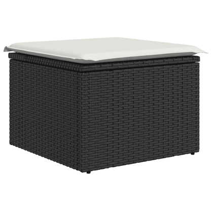 Set Divani da Giardino con Cuscini 8 pz Nero in Polyrattan