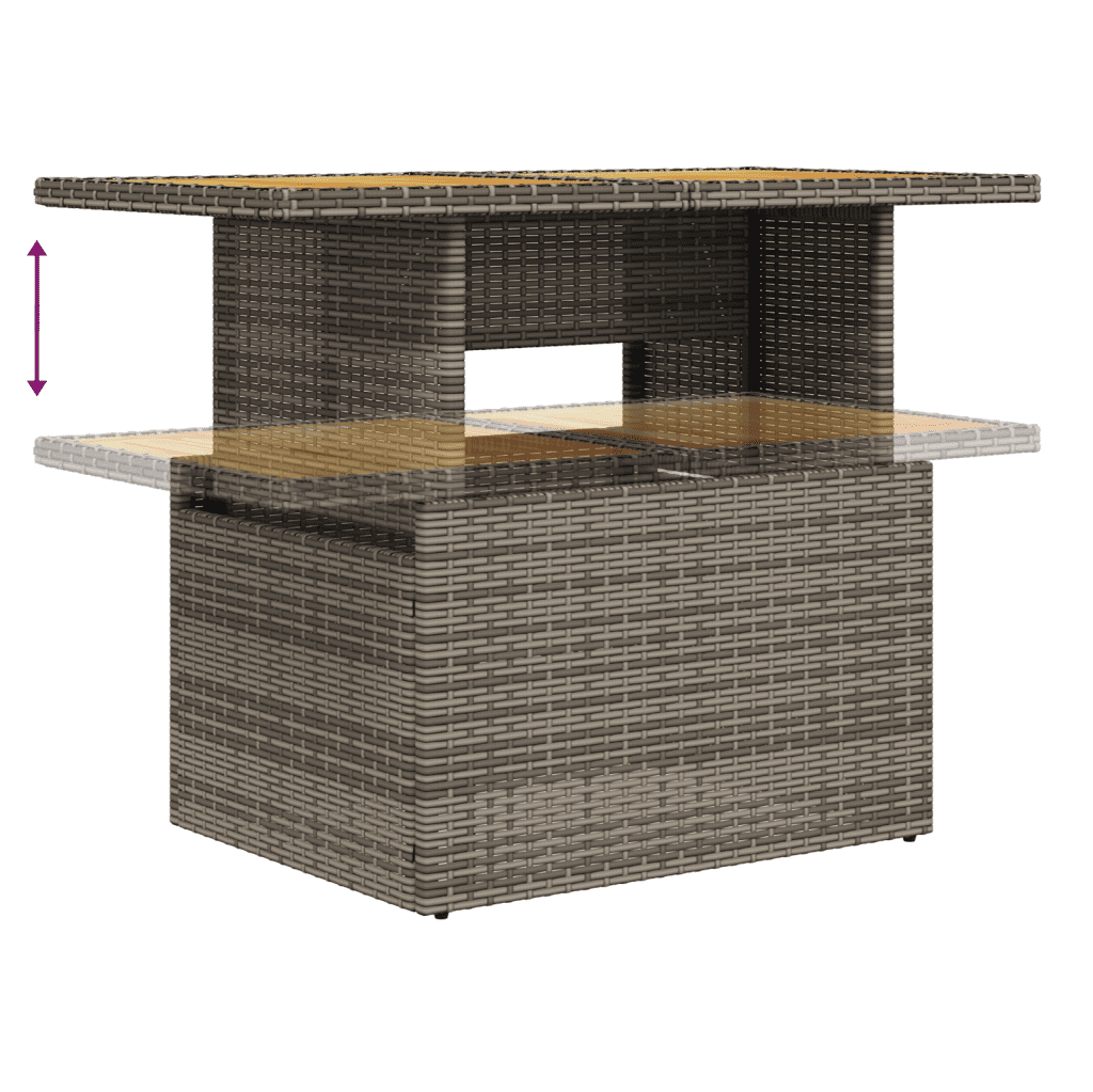 Set Divani da Giardino 9 pz con Cuscini Grigio in Polyrattan