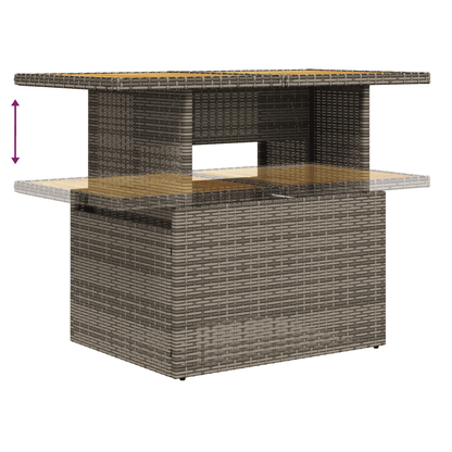 Set Divani da Giardino 11 pz con Cuscini in Polyrattan Grigio