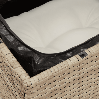 Set Divano da Giardino 5 pz con Cuscini Beige in Polyrattan
