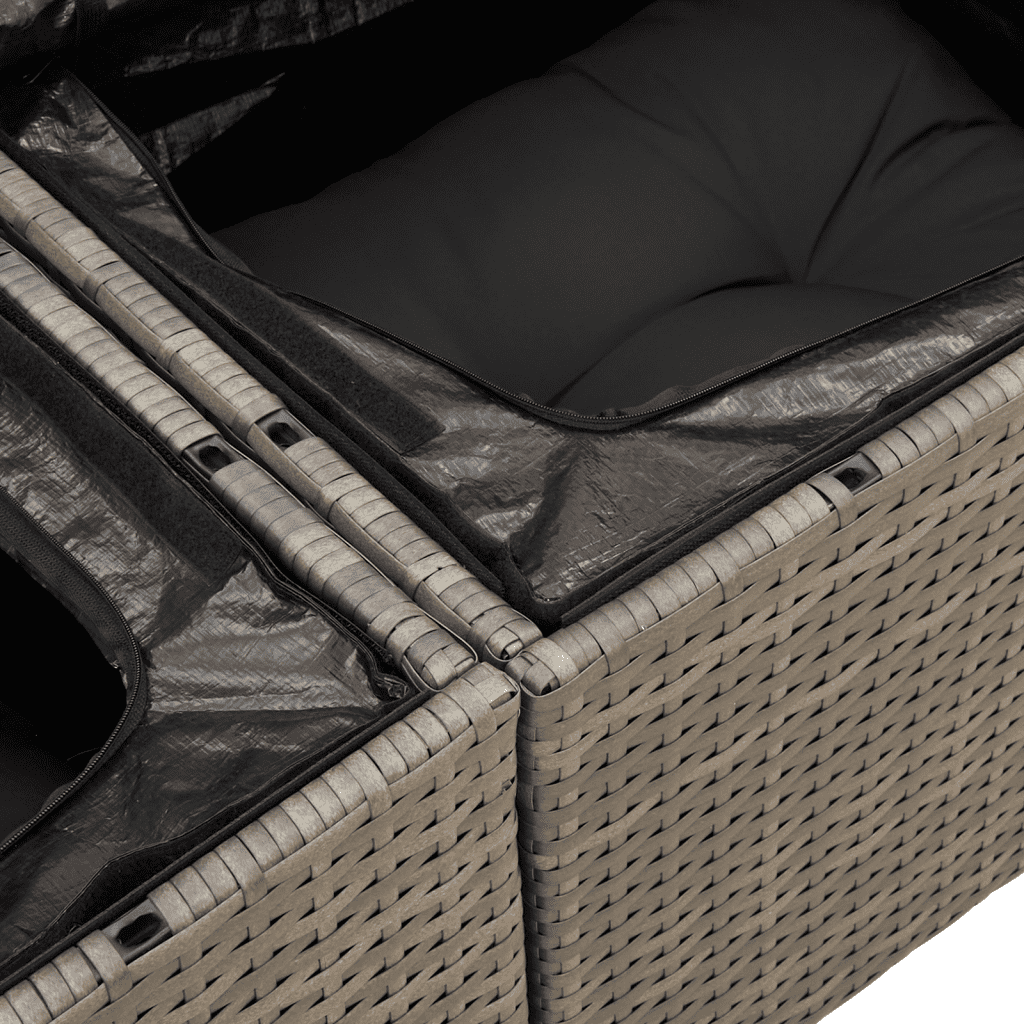 Set Divano da Giardino 5 pz con Cuscini Grigio in Polyrattan | homemem39