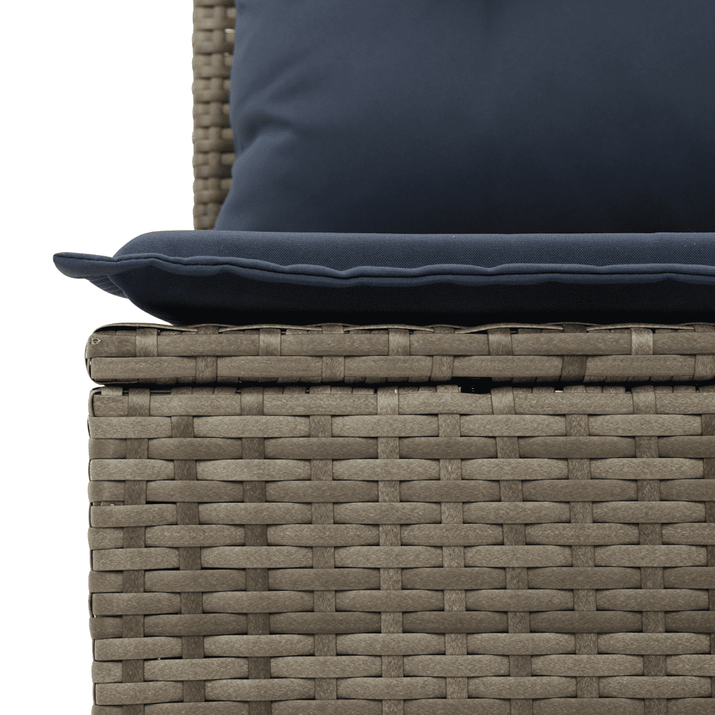 Set Divani da Giardino 9 pz con Cuscini Grigio in Polyrattan