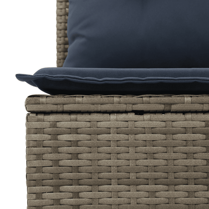 Set Divani da Giardino 7 pz con Cuscini Grigio in Polyrattan