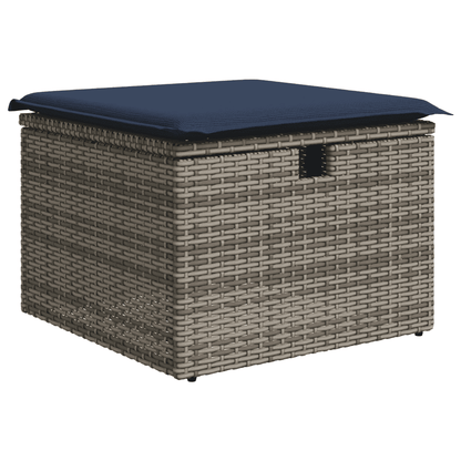 Set Divani da Giardino 9 pz con Cuscini Grigio in Polyrattan