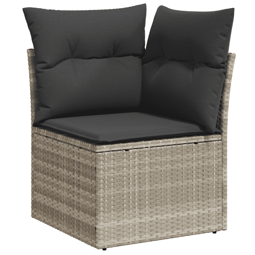 Set Divano Giardino 12 pz con Cuscini Grigio Chiaro Polyrattan