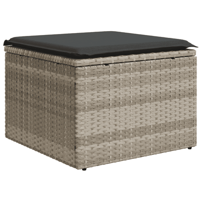 Set Divano da Giardino 9pz con Cuscini Grigio Chiaro Polyrattan | homemem39