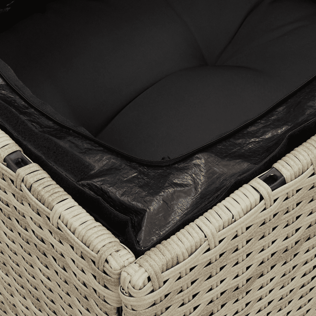 Set Divani da Giardino 7pz con Cuscini Grigio Chiaro Polyrattan