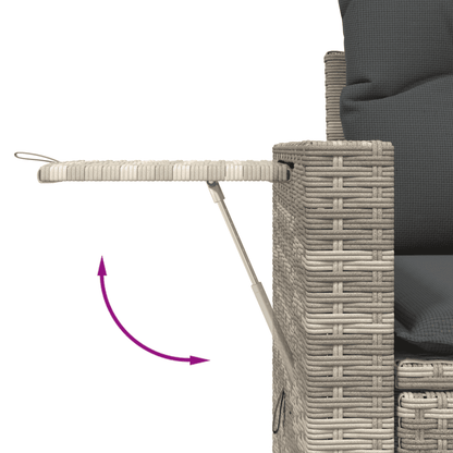 Set Divano da Giardino 8pz con Cuscini Grigio Chiaro Polyrattan | homemem39