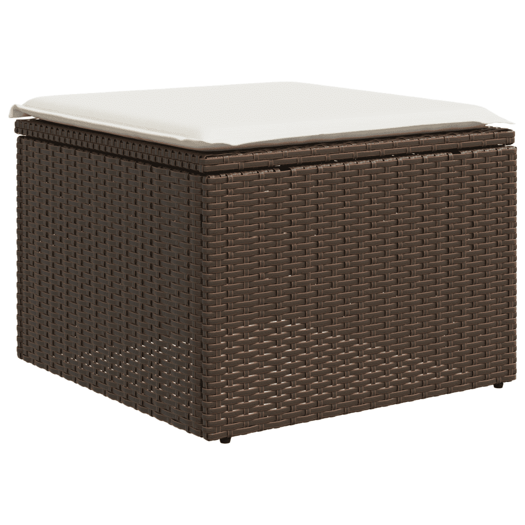 Set Divani da Giardino 13 pz con Cuscini Marrone in Polyrattan