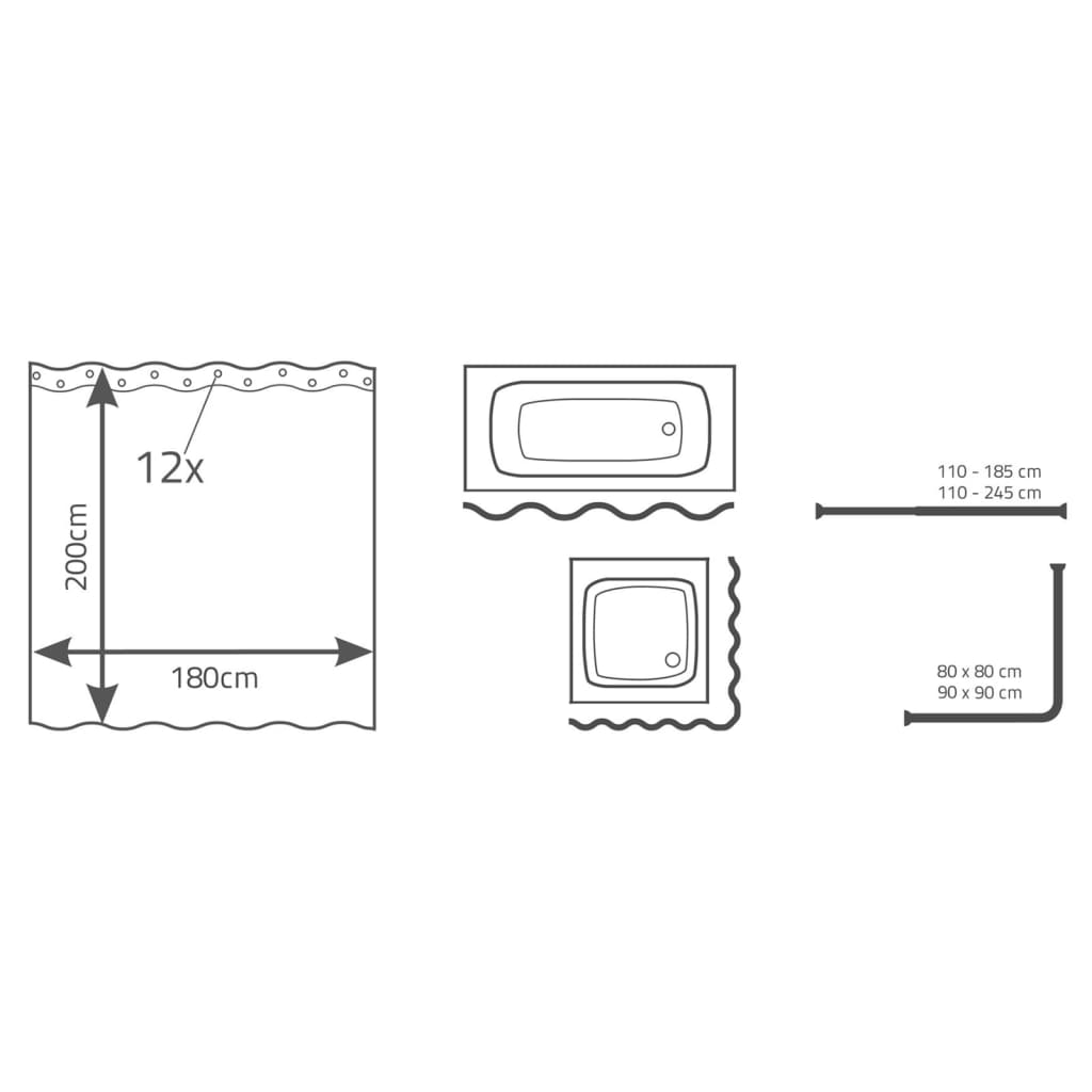 Tenda da Doccia Smile 180x200 cm