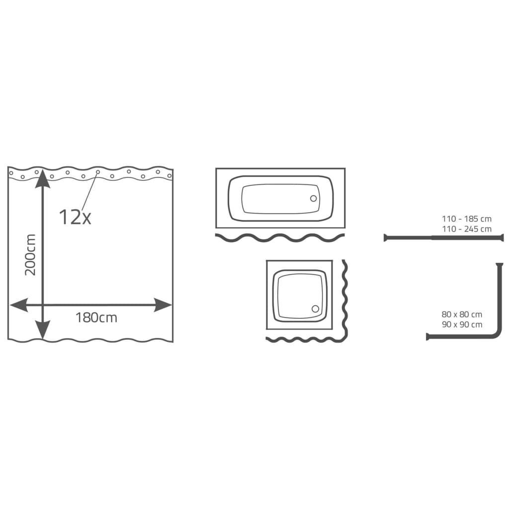 Tenda da Doccia Vinyl Nera