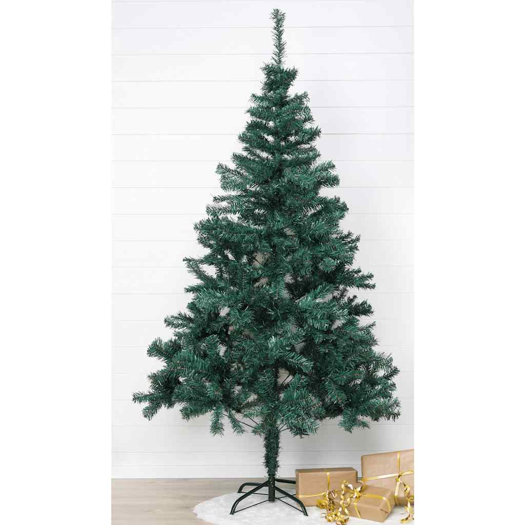 Albero di Natale con Supporto in Metallo Verde 180 cm