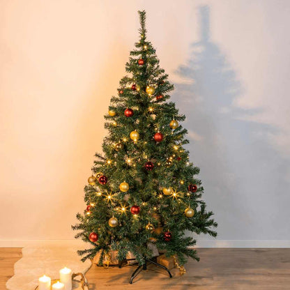 Albero di Natale con Supporto in Metallo Verde 180 cm