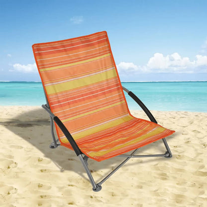 Sedia da Spiaggia Pieghevole Arancione 65x55x25/65cm