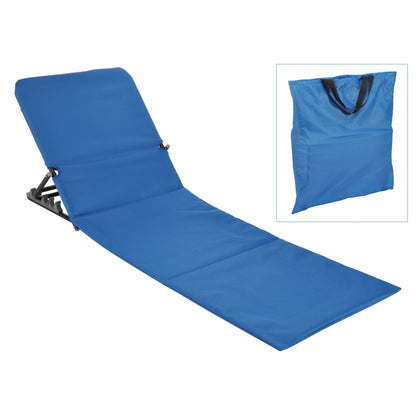 Sedia a Stuoia da Spiaggia Pieghevole in PVC Blu - homemem39